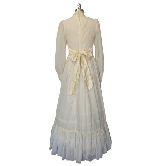 Gunne Sax Ivory Victorian Style Prairie Dress Size 11 M Vintage 70s Wedding - Picture 7 of 9